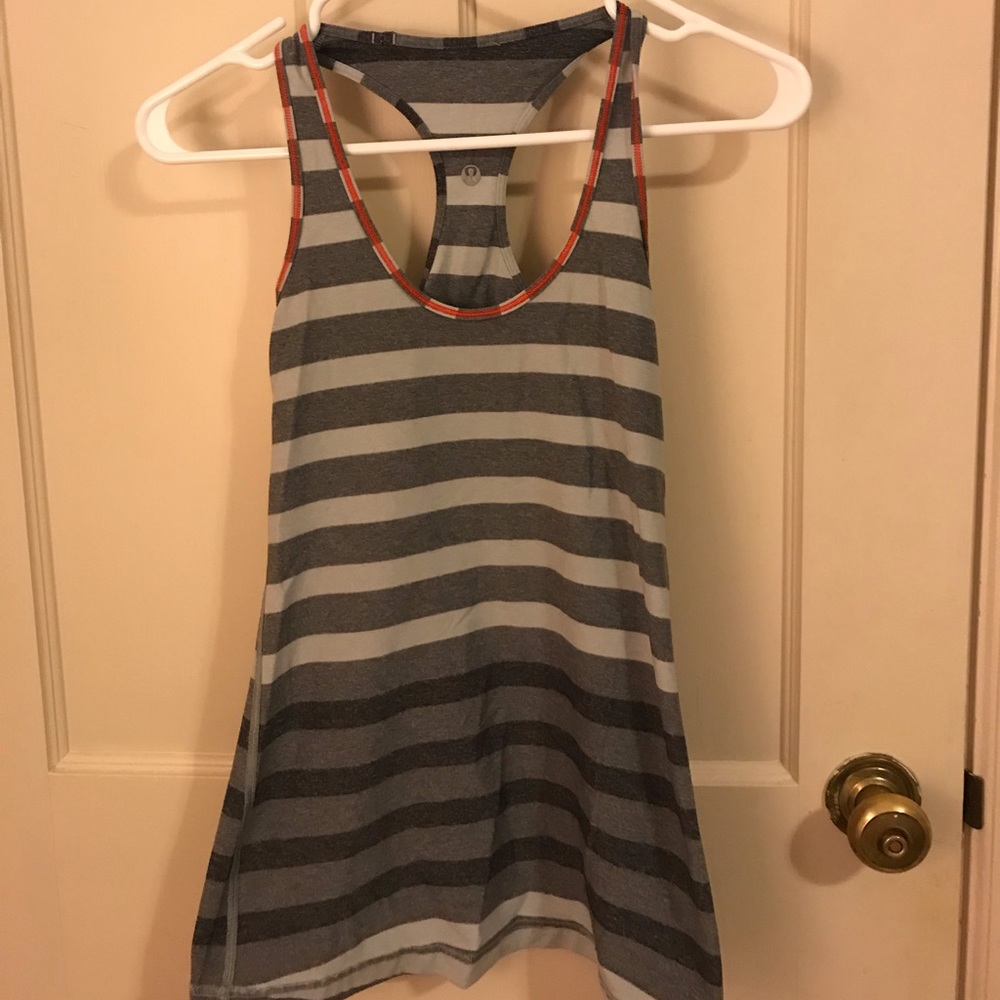 Lululemon cool racer back tank- grey stripe - 6
